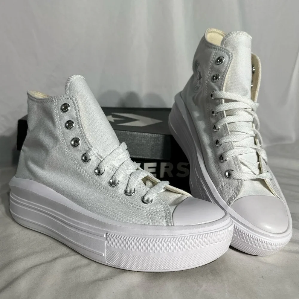 Converse CTAS MOVE Hi High Top Shoes Triple White New Woman's 10